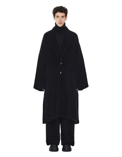 Ziggy Chen Oversize Corduroy Coat In Black