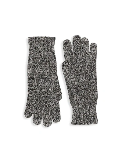 Saks Fifth Avenue Women's Marled Cashmere Knit Gloves In Black Combo