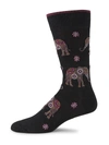 Marcoliani Men's Elephant Print Socks In Charcoal
