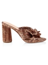 Loeffler Randall Penny Metallic Lamé Block-heel Mules In Dark Rose