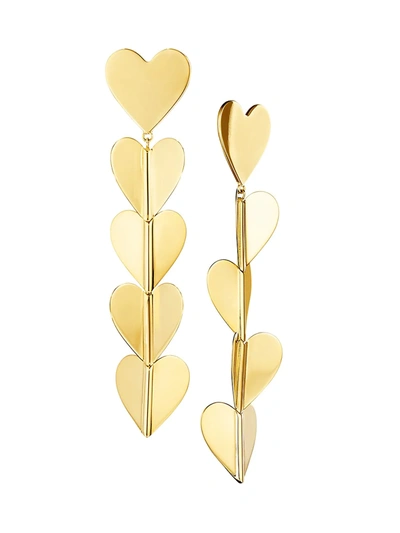 Cadar Wings Of Love 18k Yellow Gold Large Heart Drop Earrings