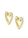 Cadar Women's Endless 18k Yellow Gold & Diamond Small Heart Hoop Earrings