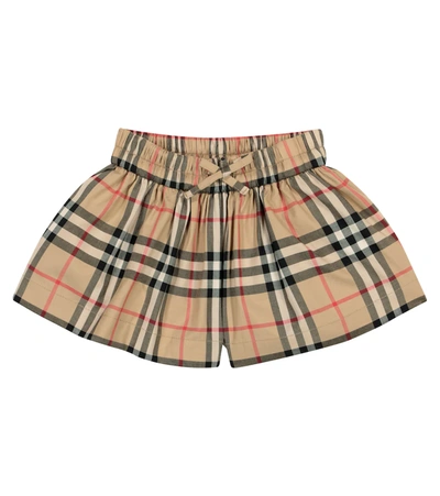 Burberry Baby's & Little Girl's Marcy Check Cotton Shorts In Beige