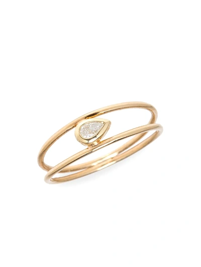 Zoë Chicco Women's Paris 18k Yellow Gold & Diamond Solitaire Double Band Ring