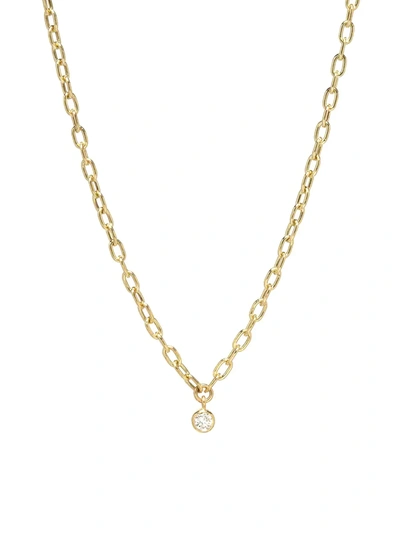 Zoë Chicco Women's 14k Yellow Gold & Bezel Diamond Pendant Necklace