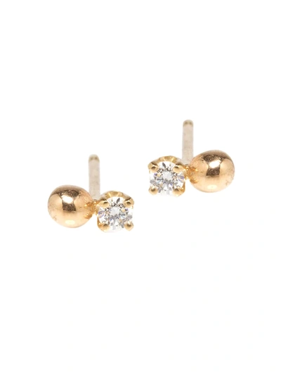 Zoë Chicco Women's Gold Beads 14k Yellow Gold & Diamond Stud Earrings