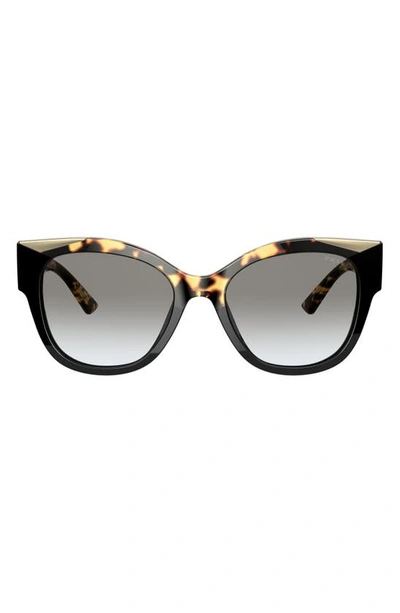 Prada 54mm Gradient Cat Eye Sunglasses In Blck Havana Gry Gradient
