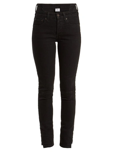 Vetements Rework Biker Straight Cropped High-rise Jeans In Black