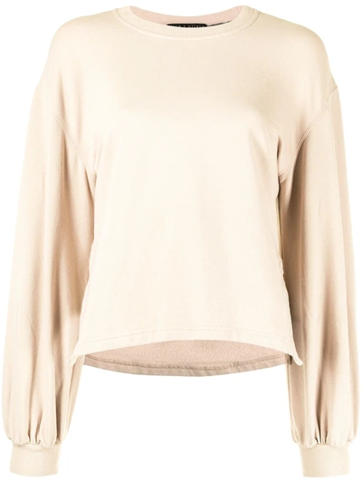 Alice And Olivia Amirah Cotton-blend Fleece Sweatshirt In Nude