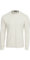 Theory Men's Mattis Organic Cotton Waffle-knit Pullover In Winter White Mel