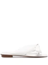 Alexandre Birman Women's Soft Clarita Knotted Bow Leather Slide Sandals In White
