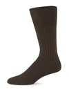 Marcoliani Cotton Dress Socks In Dark Brown