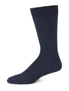 Marcoliani Men's Solid Merino Wool Socks In Indigo Blue