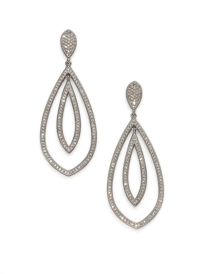 Adriana Orsini Double Teardrop Sparkle Earrings/silver