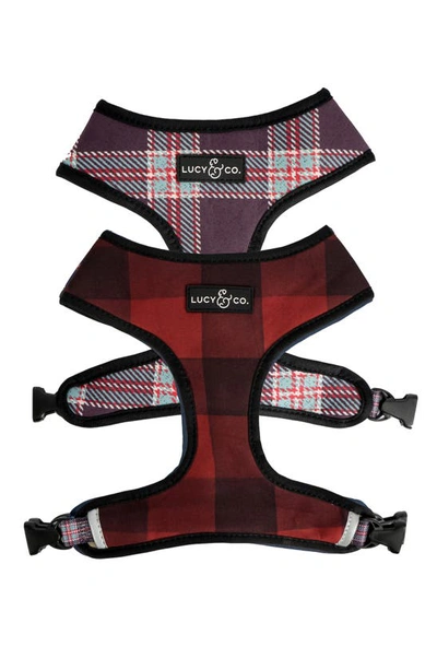 Lucy And Co Lucy & Co. Holly Jolly Reversible Water Repellent Dog Harness In Red