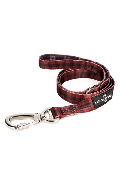 Lucy And Co Lucy & Co. The Holly Jolly Plaid Leash In Red
