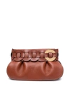 Chloé Darryl Small Braided Ring Clutch Bag In Sepia Brown