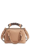 Chloé Small Daria Leather Day Bag In 039 Stormy Grey