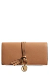 Chloé Alphabet Leather Wallet In 28n Cement Brown