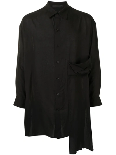 Yohji Yamamoto Layered Asymmetric Shirt In Black