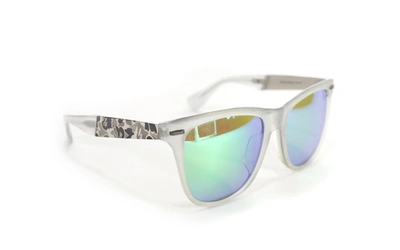 Pre-owned Bape Frost Camo Accent Sunglasses 5 Clear/light Green