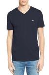 Lacoste V-neck T-shirt In Navy Blue