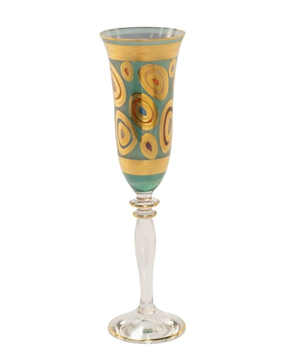 Vietri Regalia Cream Champagne Glass In Aqua