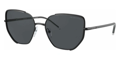 Prada Polarized Dark Grey Cat Eye Ladies Sunglasses Pr 50ws 1ab5z1 58 In Black,grey