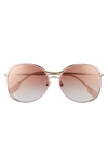 Burberry 60mm Gradient Round Sunglasses In Gold/gradient Pink Mirror