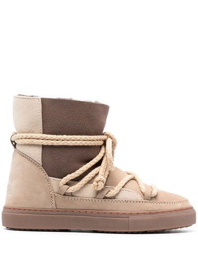 Inuikii Lace-up Shearling-lined Boots In Neutrals