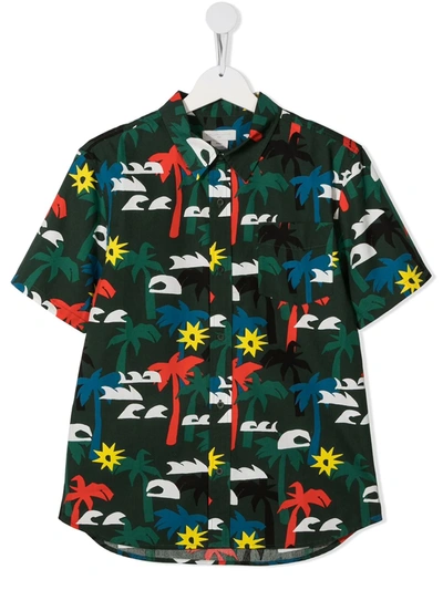 Stella Mccartney Teen Palm Tree-print Shirt In Green