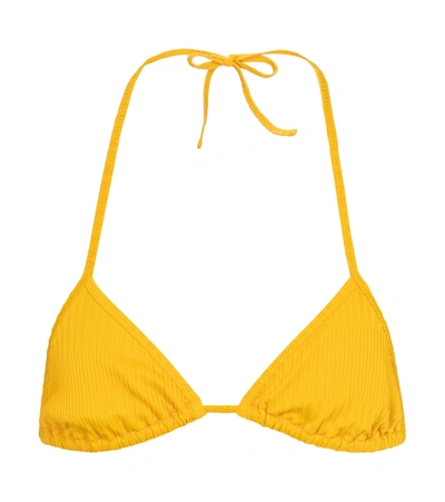 Tropic Of C Praia Triangle Bikini Top In Yellow