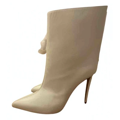 Pre-owned Alexandre Vauthier Leather Ankle Boots In White