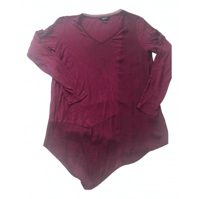 Pre-owned Vera Wang Burgundy Cotton Top