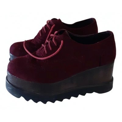 Pre-owned Melissa Lace Ups In Burgundy