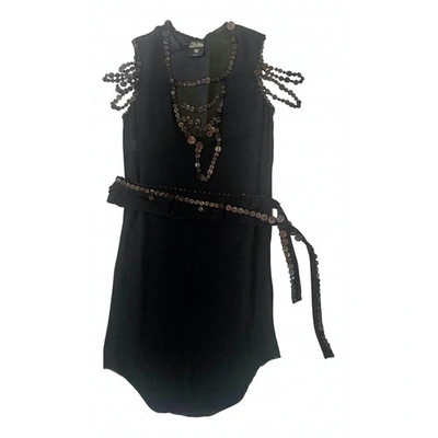 Pre-owned Jean Paul Gaultier Silk Mid-length Dress In Black