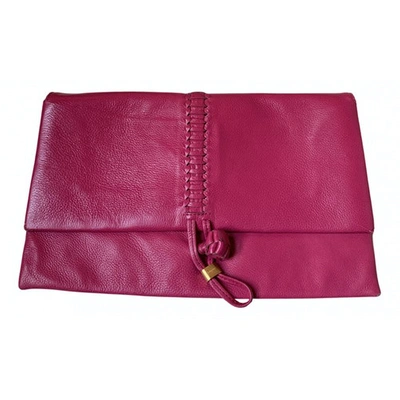 Pre-owned Ferragamo Pink Leather Clutch Bag