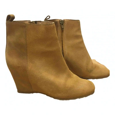 Pre-owned Mm6 Maison Margiela Ankle Boots In Camel