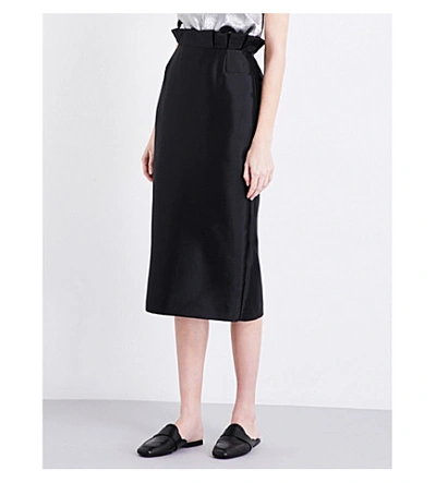 Gabriela Hearst Augusta Paperbag Silk And Wool-blend Skirt In Black ...