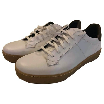 Pre-owned Ermenegildo Zegna Leather Low Trainers In White