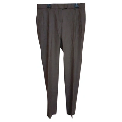 Pre-owned Max Mara Wool Straight Pants In Brown