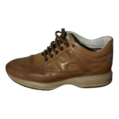 Pre-owned Hogan Leather Boots In Camel