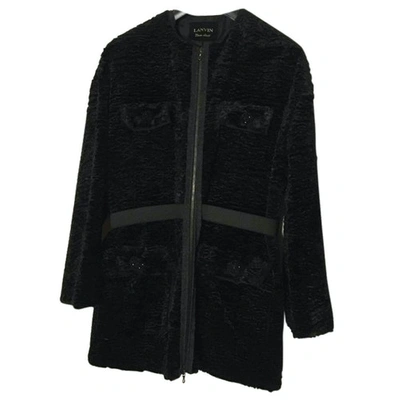 Pre-owned Lanvin Faux Fur Jacket In Black
