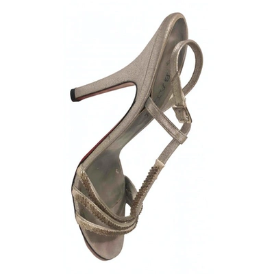 Pre-owned Bally Glitter Sandals In Silver