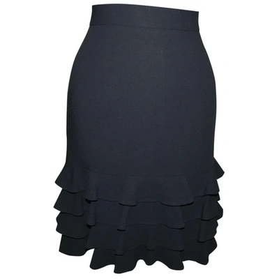 Pre-owned Escada Wool Skirt In Black
