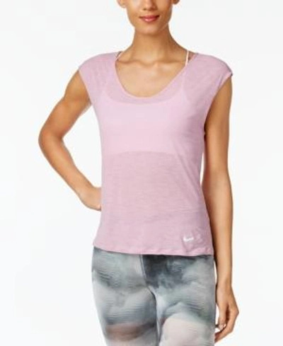 Nike Breathe Running T-shirt In Orchid