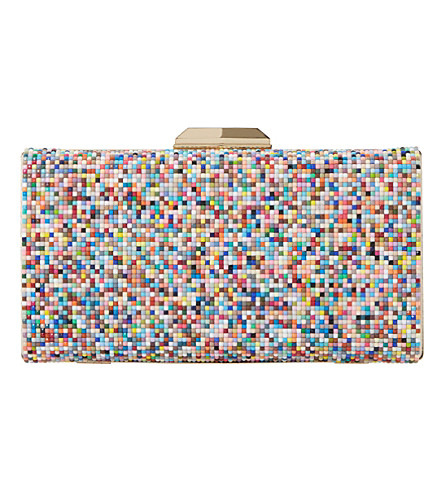 multi coloured clutch bag