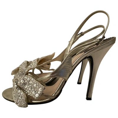 Pre-owned Chloé Leather Sandals In Silver