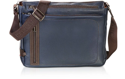 Chiarugi Designer Men's Bags Genuine Leather Men's Messenger Bag In Bleu