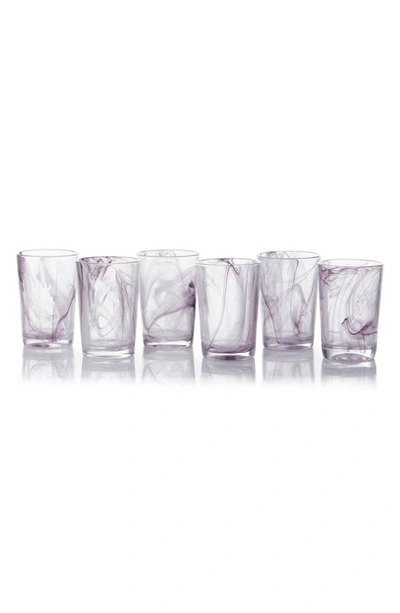 Fortessa Swirl Set Of 6 Highball Glasses In Purple